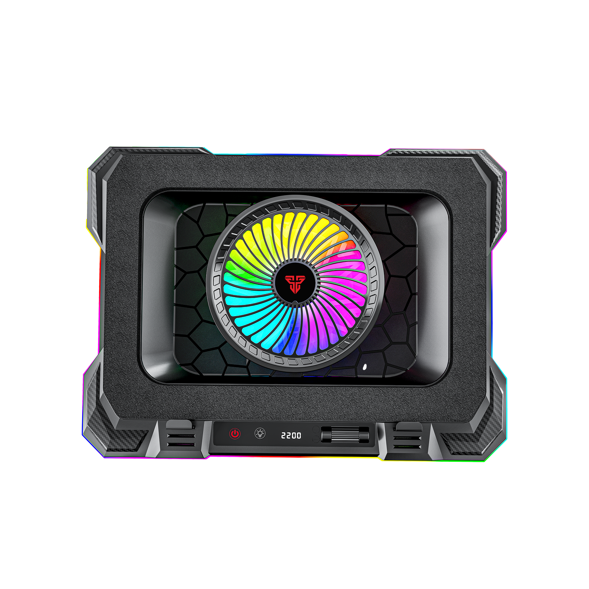 Fantech Cooling Pad RGB NC22 Notebook Cooler with Phone Holder Adjustable Fan Speed up to 14kg 19 inch laptop gaming - Fantech Indonesia